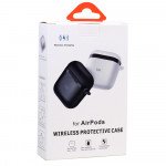 Wholesale AirPods Wireless Charging Cover Case Hard Silicone Protective Skin for Airpods (Black)